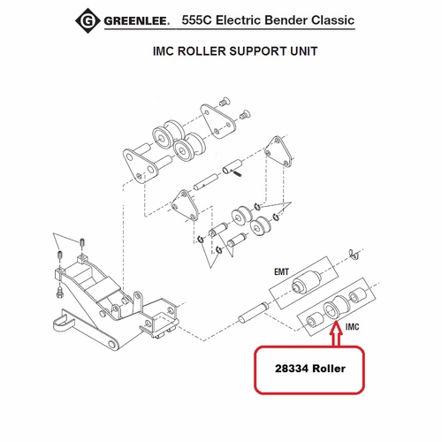 Greenlee 28334 Roller (1.00X2.50X2.68) (555-I) 50283340/783310283348