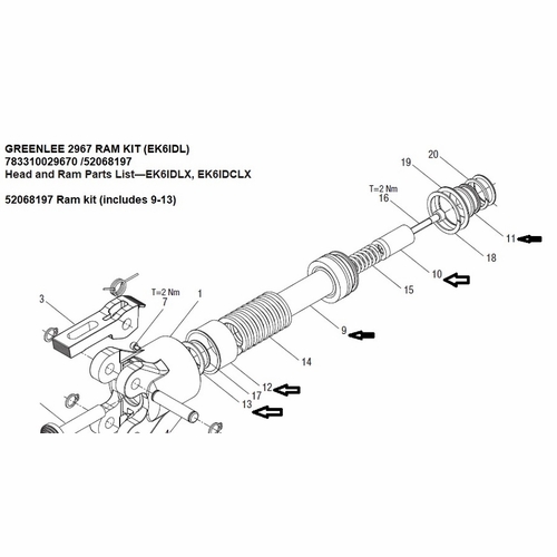 GREENLEE 2967 RAM KIT (EK6IDL) 783310029670 /52068197