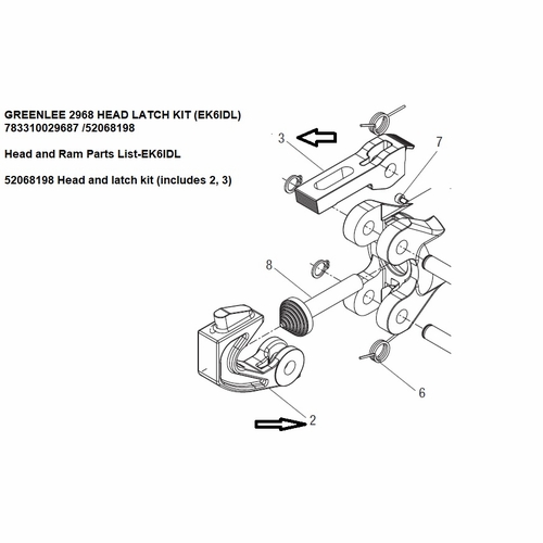 GREENLEE 2968 HEAD LATCH KIT (EK6IDL)  783310029687 /52068198