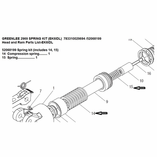 Greenlee 2969 Spring Kit (Ek6Idl)  783310029694 /52068199