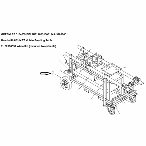 Greenlee 3134 Wheel Kit 783310031345 /52068651