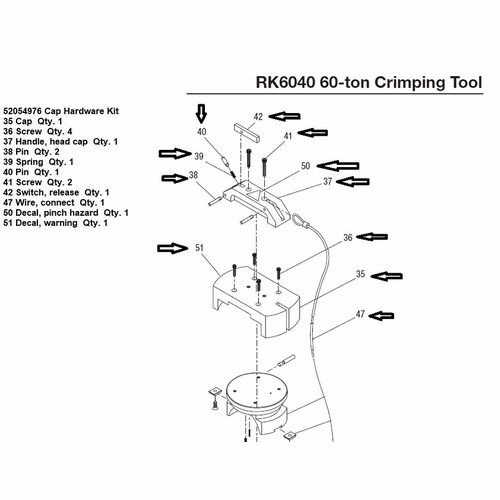 Greenlee 31355  Cap Hardware Kit 783310313557/52054976