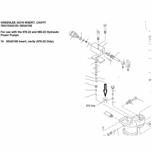 Greenlee 34310 Insert, Cavity 783310343103 /50343106