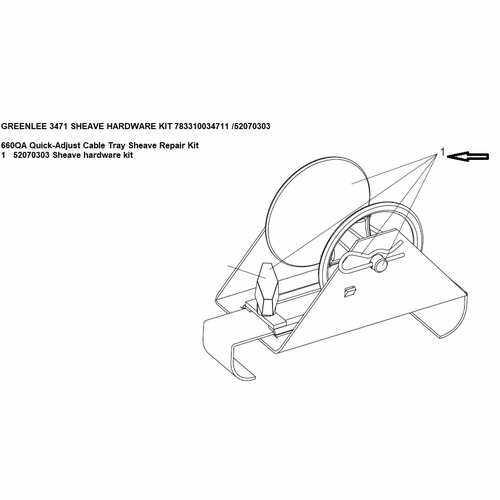 Greenlee 3471 Sheave Hardware Kit 783310034711 /52070303