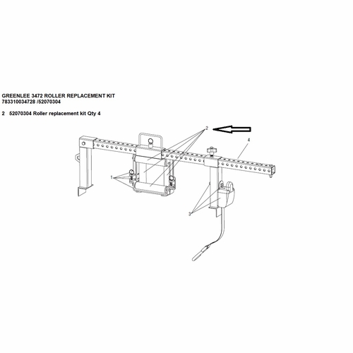 GREENLEE 3472 ROLLER REPLACEMENT KIT  783310034728 /52070304