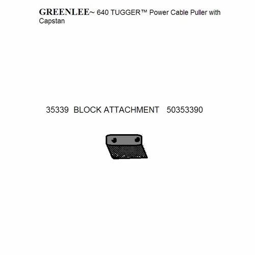 Greenlee 35339 Block Attachment 50353390/783310353393