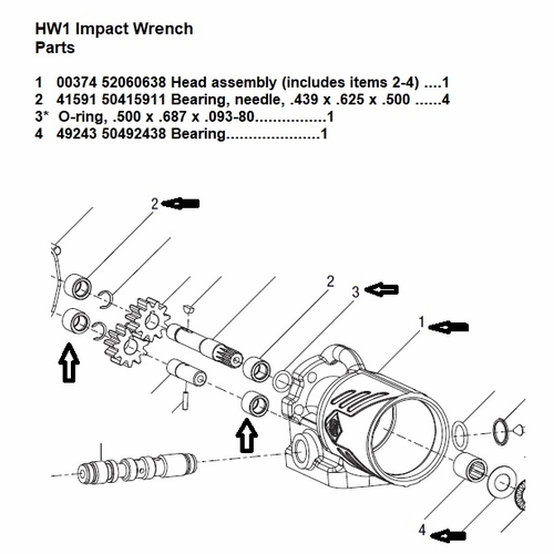Greenlee  374 Head Assy (Hyd Impact Wrench) 52060638 / 783310003748