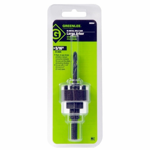 GREENLEE 38504 ARBOR-HOLESAW 3/8 INCH SHANK W/3 FLATS 50385046/783310385042