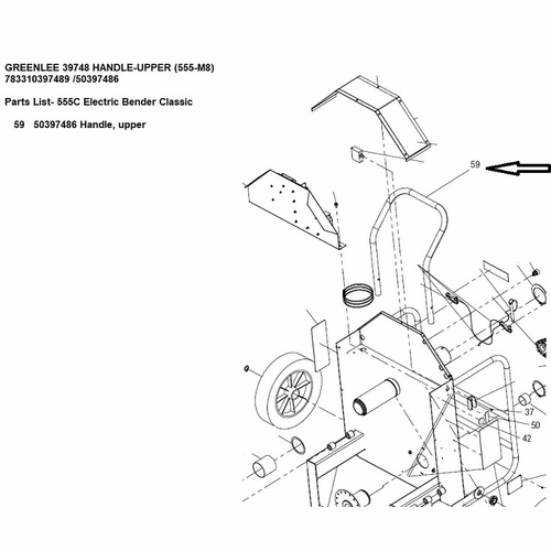 Greenlee 39748 Handle-Upper (555-M8) 783310397489 /50397486