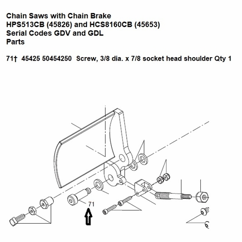 Greenlee 45425 Screw, Shoulder  (.372 X 1.25)  H2 / 50454250/783310454250