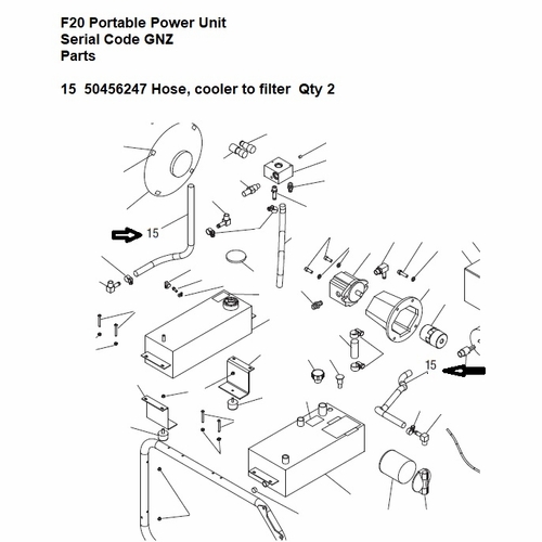 GREENLEE 45624 HOSE, MANIFOLD TO FILTER  H2 / 50456247/783310456247