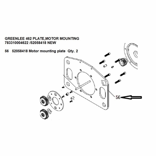 Greenlee 462 Plate,Motor Mounting  783310004622 /52058418