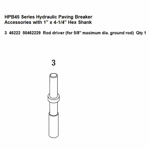 GREENLEE 46222 ADAPTER, GRND ROD-5/8 (1x4-1/4) 50462229 / 783310462224