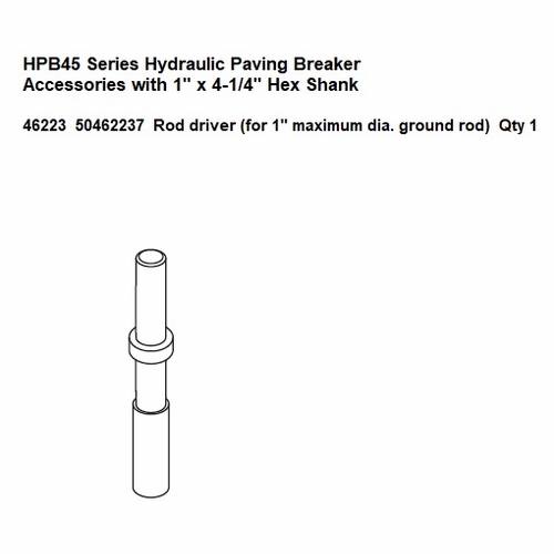 GREENLEE  46223 ADAPTER, GRND ROD-1 (1 X 4-1/4) 50462237 / 783310462231