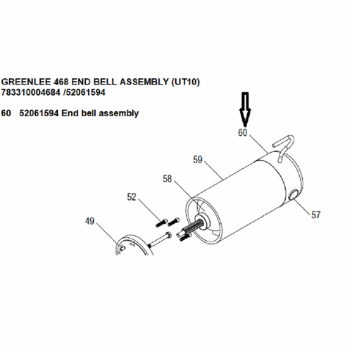 GREENLEE 468 END BELL ASSEMBLY (UT10) 783310004684 /52061594