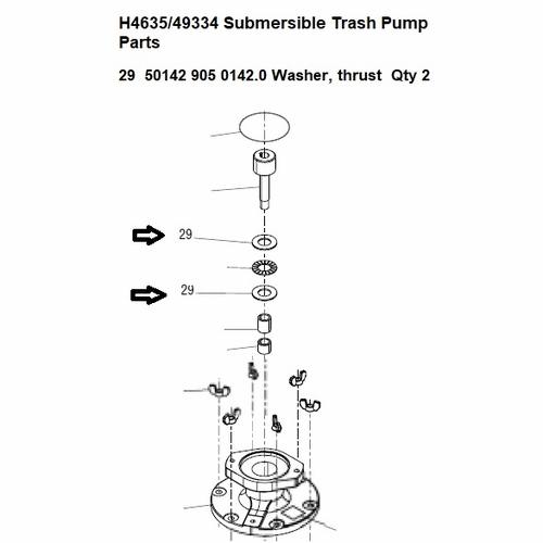 GREENLEE  50142 WASHER, THRUST 90501420 / 783310501428 *** ORDER IN MULTIPLES OF 2 ***