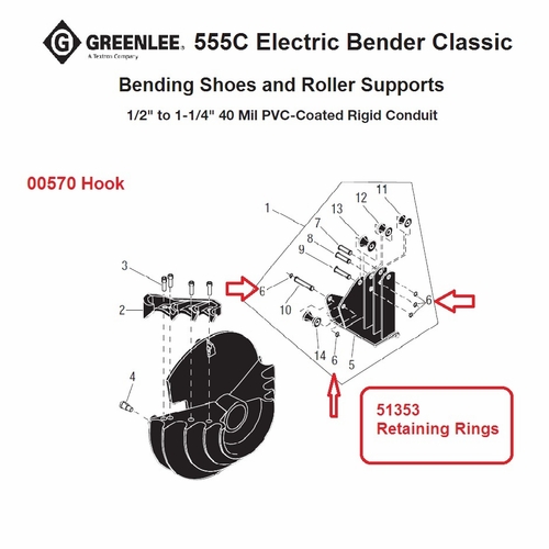 GREENLEE 51353 RING-RETAINING .500 TRUARC No 5160 EX 90513533/783310513537