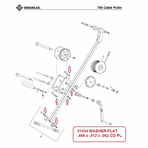 Greenlee 51434 Washer-Flat .406X.812X.062 Cold Plated 90514343/783310514343