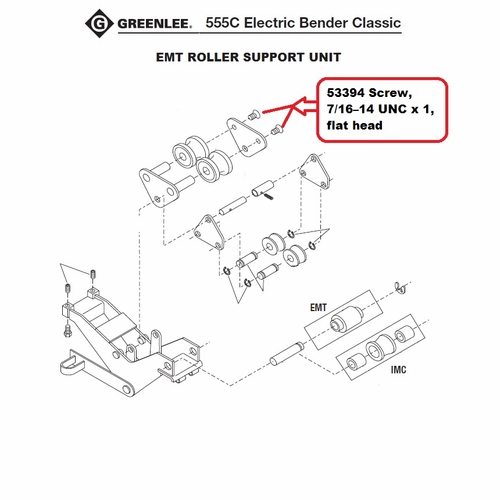 GREENLEE 53394 SCREW MACH-FLAT HEAD ( 7/16-14X1.00) 90533941/783310533948