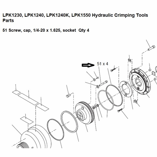 Greenlee  54163 Screw, Cap-Sk Hd (1/4-20X1.625) 90541634 / 783310541639