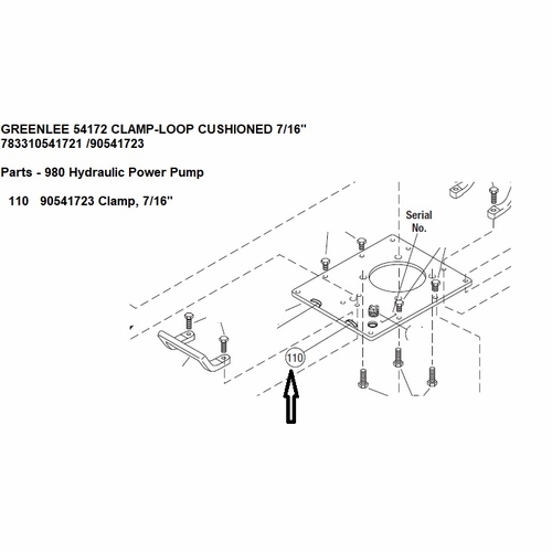 Greenlee 54172 Clamp-Loop Cushioned 7/16 783310541721 /90541723