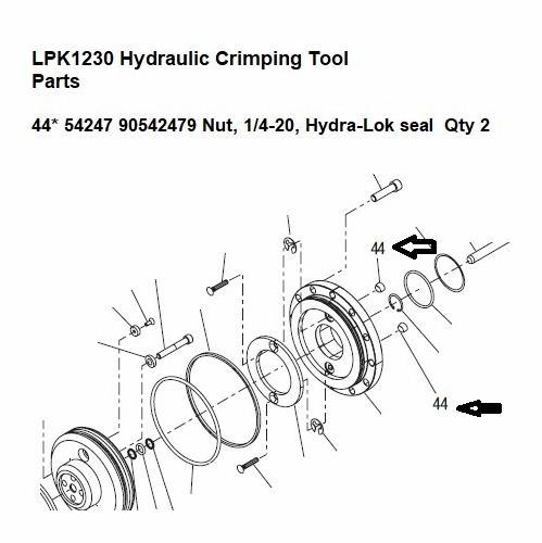 GREENLEE 54247 NUT,HYDRA LOK SEAL (1/4-20) 90542479 / 783310542476