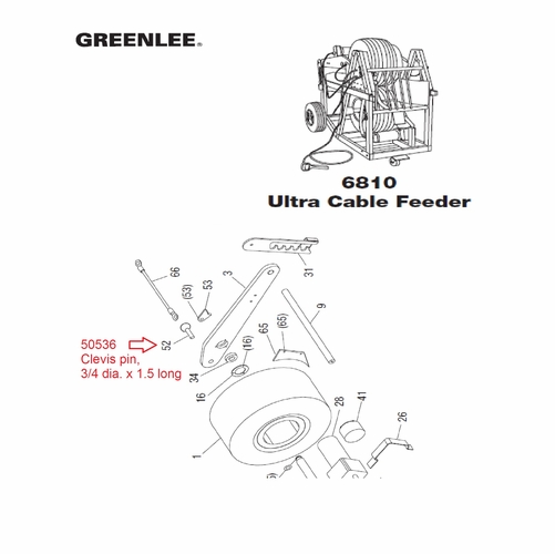 Greenlee 55053 Pin-Clevis 90550536/783310550532