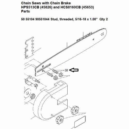 Greenlee  55104 Stud-Threaded 5/16-18X1.00Lg 90551044 / 783310551041