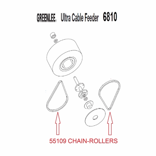 Greenlee 55109 Chain-Roller 90551095/783310551096