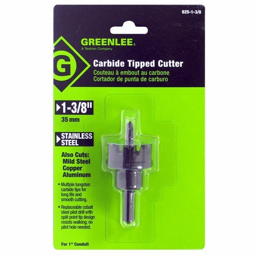 Greenlee 625-1-3/8 Cutter Hole-Carbide (1.375 Inch 35.0Mm) 50383310/783310383314