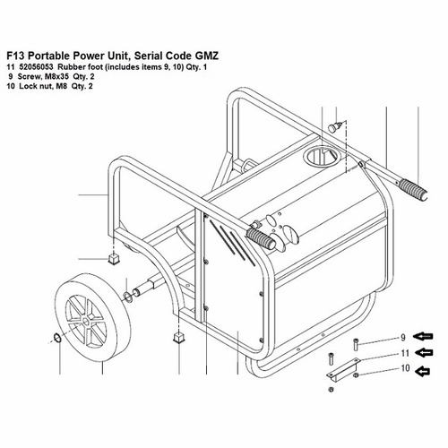 Greenlee  682 Rubber Foot, Repl W/Screws (F13)  52056053 / 783310006824