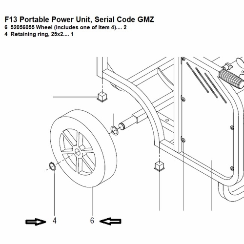 Greenlee  684 Wheels, Repl W/Retaining Ring 52056055 / 783310006848