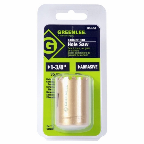 GREENLEE 725-1-3/8 HOLESAW-1-3/8 INCH PKGD.CARBIDE GRIT 50100750/783310100751