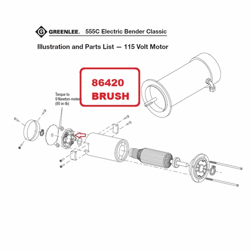 GREENLEE 86420 BRUSH (555-MOTOR) 91864208/783310864202