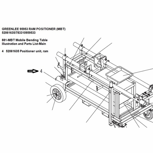 Greenlee 95953 Ram Positioner (Mbt) 52061635/783310959533