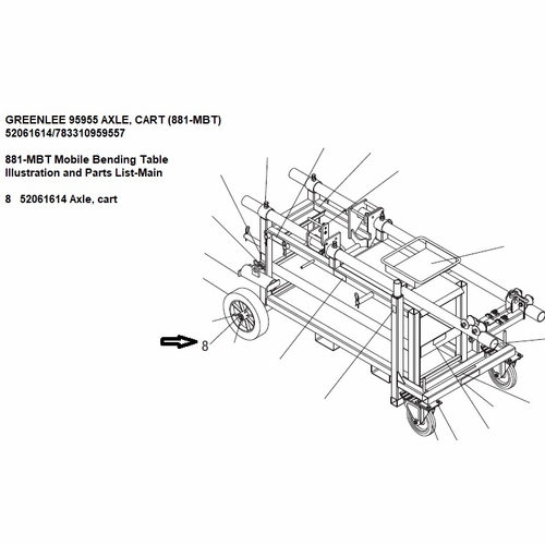 Greenlee 95955 Axle Cart (881-Mbt) 52061614/783310959557