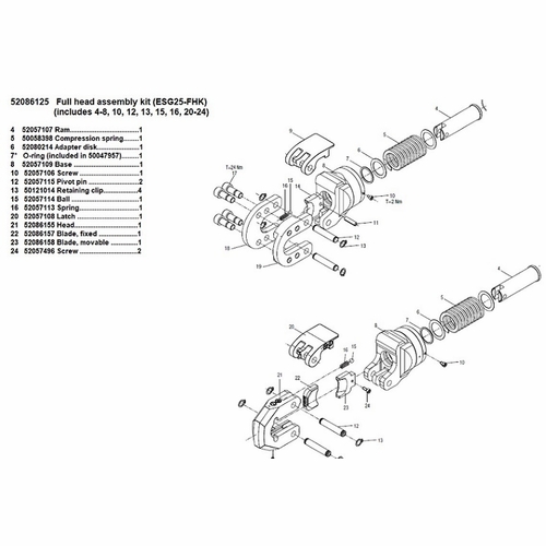GREENLEE ESG25-FHK FULL HEAD ASSEMBLY KIT (ESG25) 52086125 / 783310088509