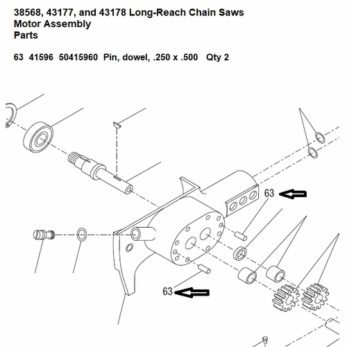 Greenlee F016733 Pin, Dowel (.250X.500) 50415960 / 783310415961