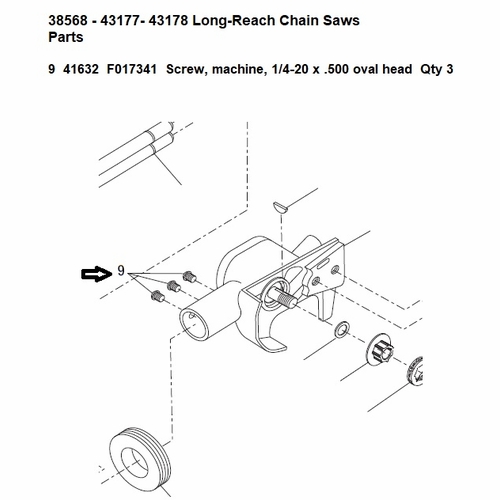 GREENLEE F017341 SCREW, MACH, OVAL HD(1/4-20X.50) 50416322 / 783310416326