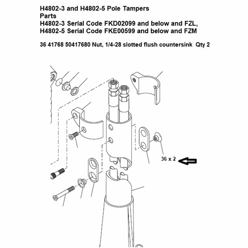 Greenlee  F019983 Nut, Sltd Flush  1/4-28 50417680 / 783310417682
