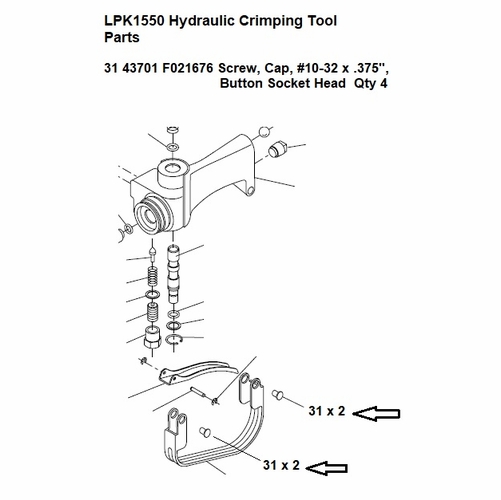 Greenlee  F021676 Screw, Cap 10-32X.375 Skt Btn 50437011 / 783310437017