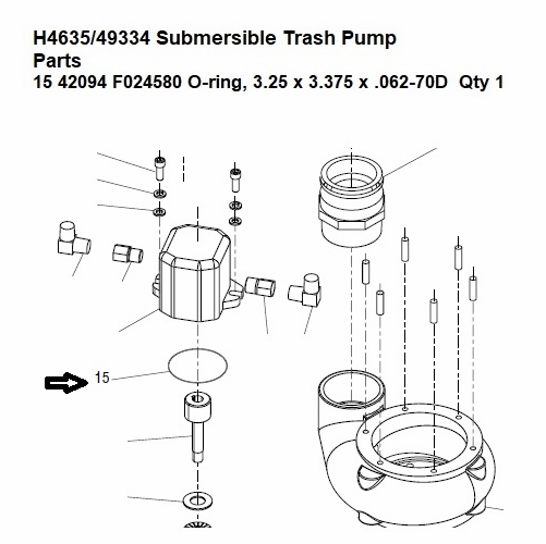 GREENLEE  F024580 O-RING,3.250X3.375X.062 70D N 50420942 / 783310420941