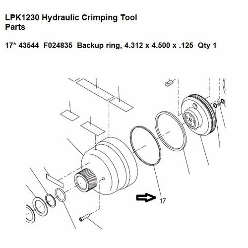 Greenlee F024835 Ring, Bu,Sngl T 4.312X4.50X.125 50435442 / 783310435440