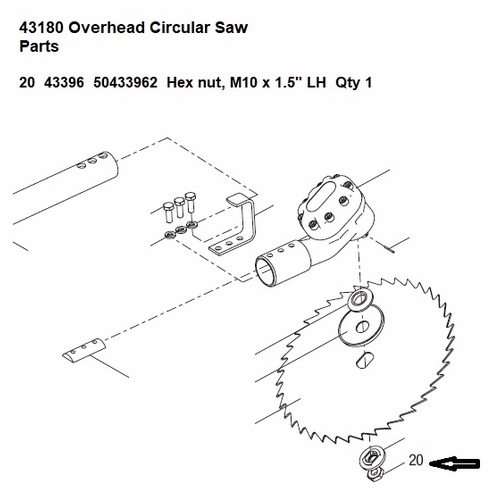 GREENLEE F025019 NUT-HEX M10X1.5-6H-LH ZP 50433962 / 783310433965