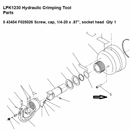 Greenlee  F025026 Screw, Cap-Skt Hd (1/4-20X.875) 50434543 / 783310434542