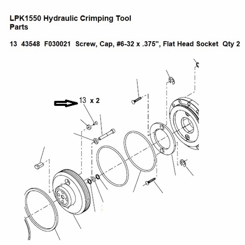 Greenlee  F030021 Screw,Cap-Flat Skt Hd Bk 50435485 / 783310435488