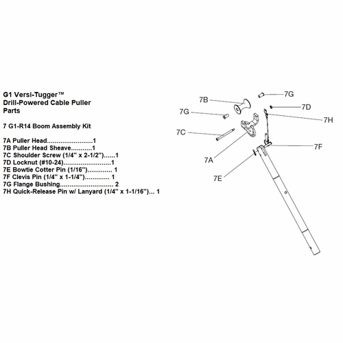 Greenlee G1-R14 Boom Kit, Replacement 52087853 783310048121