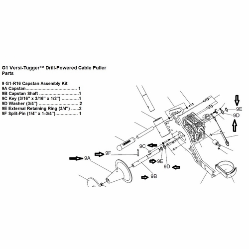 Greenlee G1-R16 Capstan Kit, Replacement 52087855 783310048145