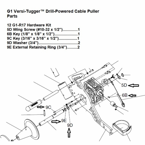 Greenlee G1-R17 Hardware Kit, Replacement 52087856 783310048152