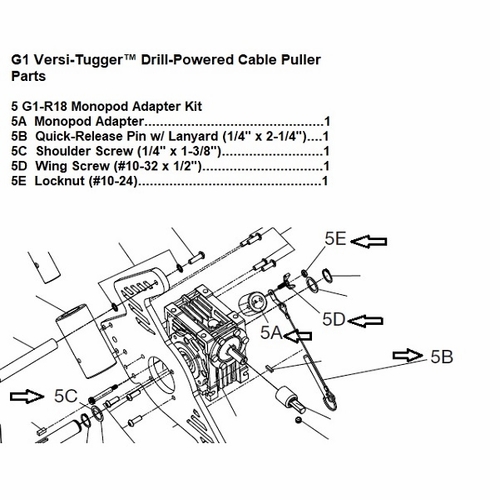 Greenlee G1-R18 Monopod Adapt Kit, Replacement 52087857 783310048169